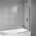 Chrome Square S6 Bath Screen 1400x800mm