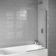 Chrome Square S6 Bath Screen 1400x800mm
