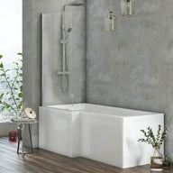 Hinged L Shape Bath Screen