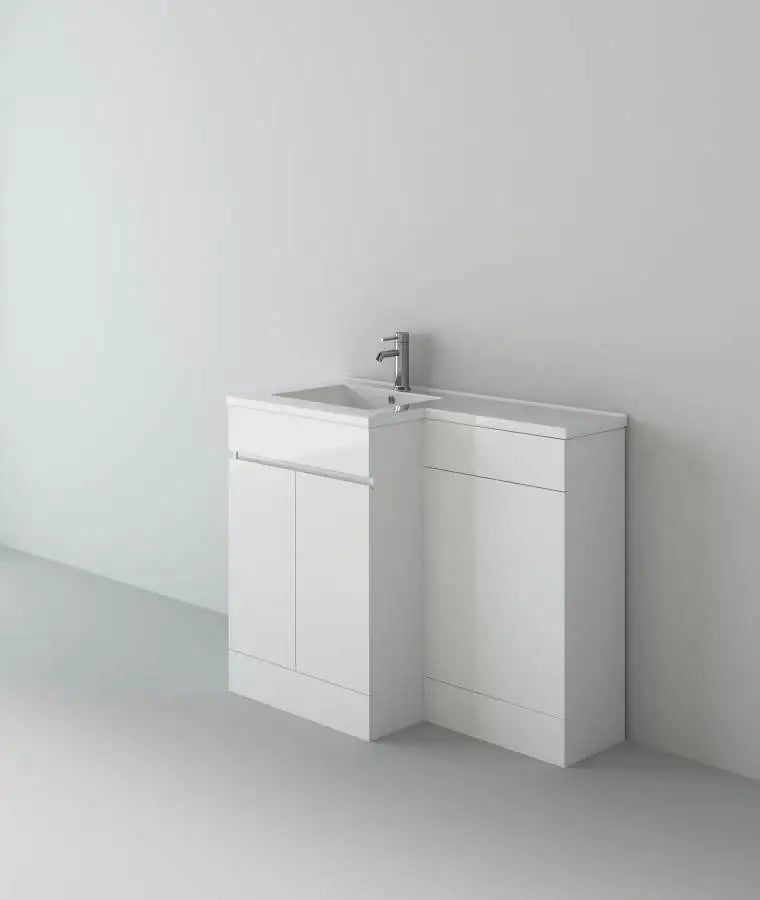1100mm L Shape Furniture Pack Gloss White (Left Hand)