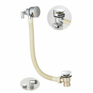 Round Bath Filler and Overflow with Sprung Waste (Chrome)