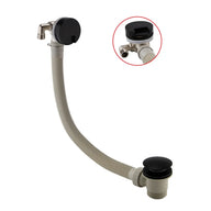 Round Bath Filler and Overflow with Sprung Waste (Black)