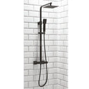 Lunar Square Rigid Riser Shower Kit (Black)