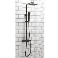 Lunar Square Rigid Riser Shower Kit (Black)