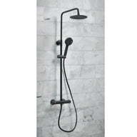 Middleton Round Rigid Riser Shower Kit (Black)