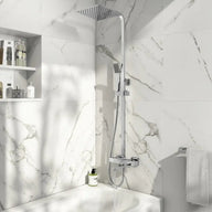 Block Square Rigid Riser Shower Kit with Bath Filler