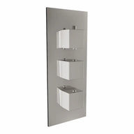 Triple Conceal Thermo Shower Valve c/w Sq Handles (2 Outlets)