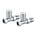 Straight Radiator Valves (Chrome) Pair