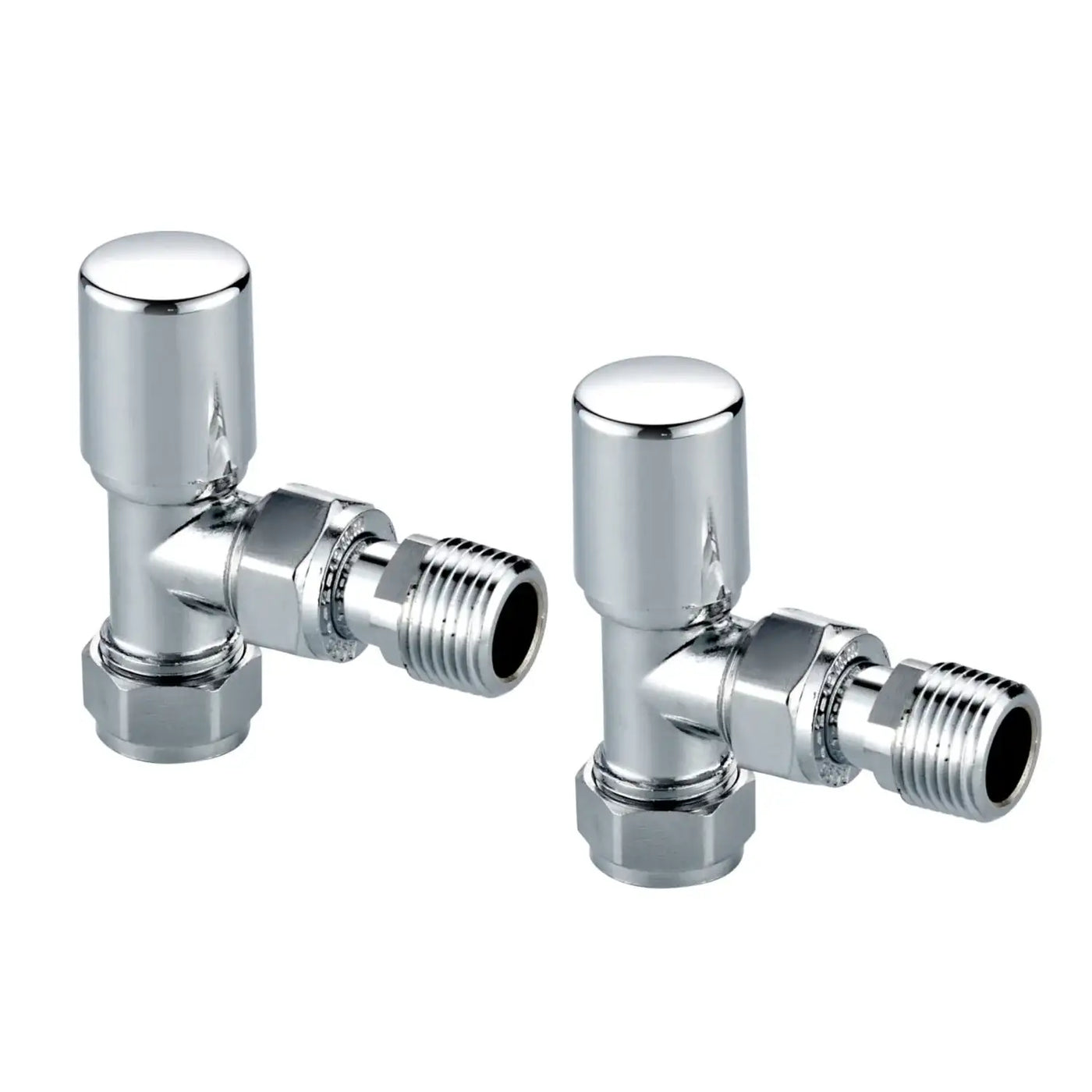 Angled Radiator Valves (Chrome) Pair