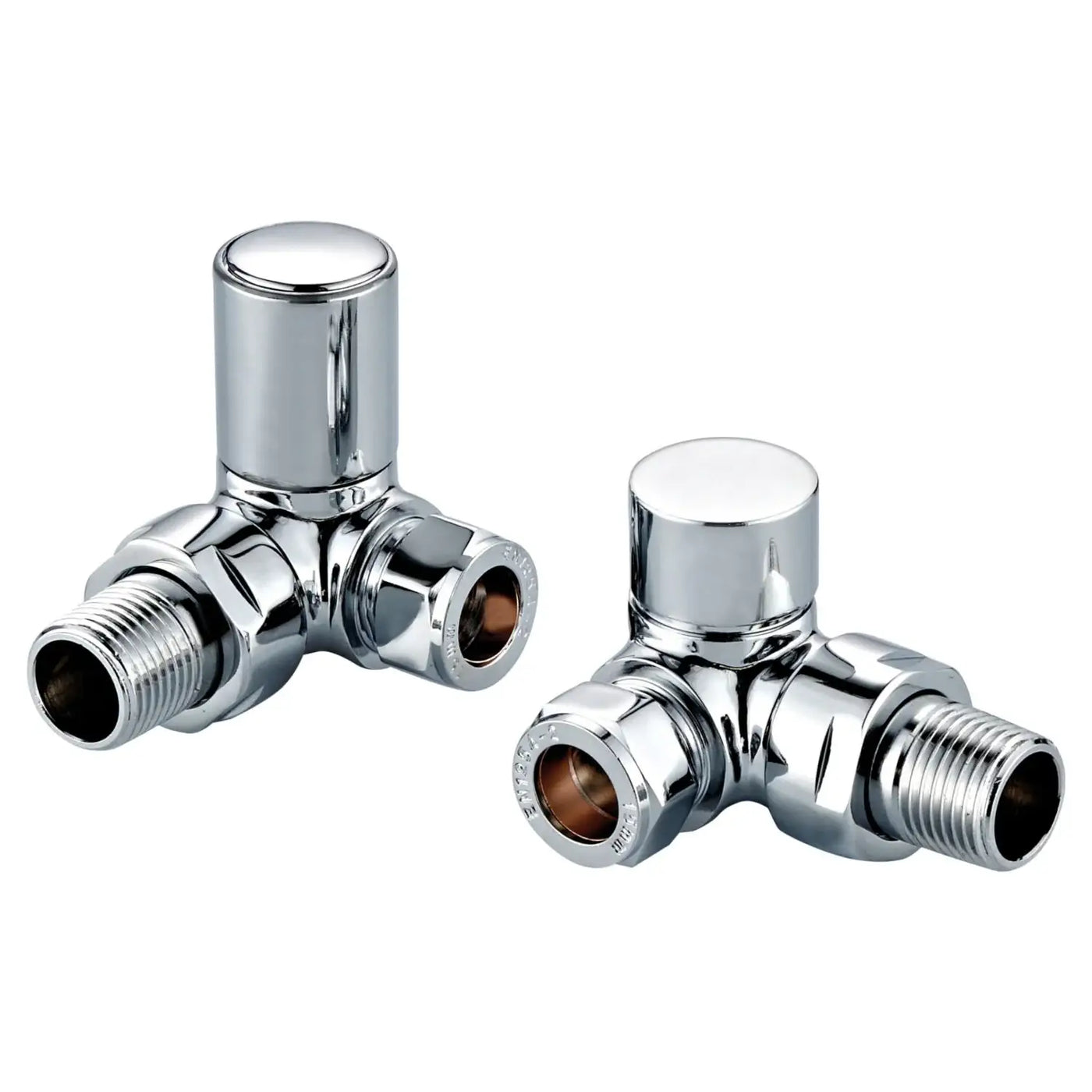Corner Radiator Valves (Chrome) Pair