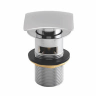 Chrome Square Clicker Basin Waste Slotted