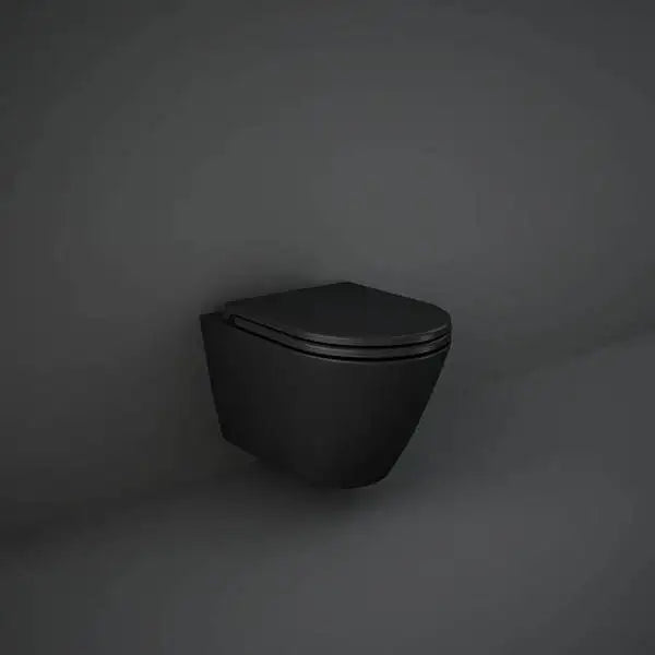 Feeling Rimless Wall Hung Pan inc. Soft Close Seat (Black)