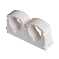 Hinged Double Pipe Clip 22mm