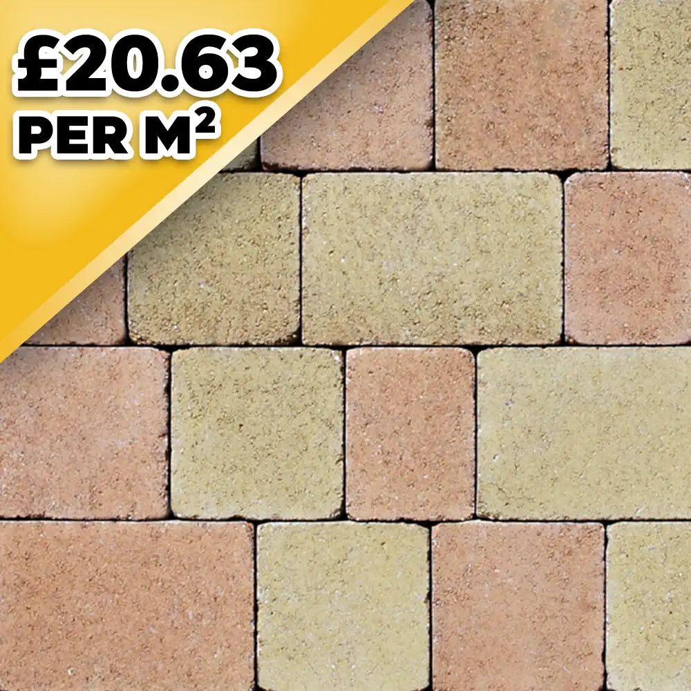 Kingspave 60mm Tumbled Cobble Oak 3 Size Block Paver