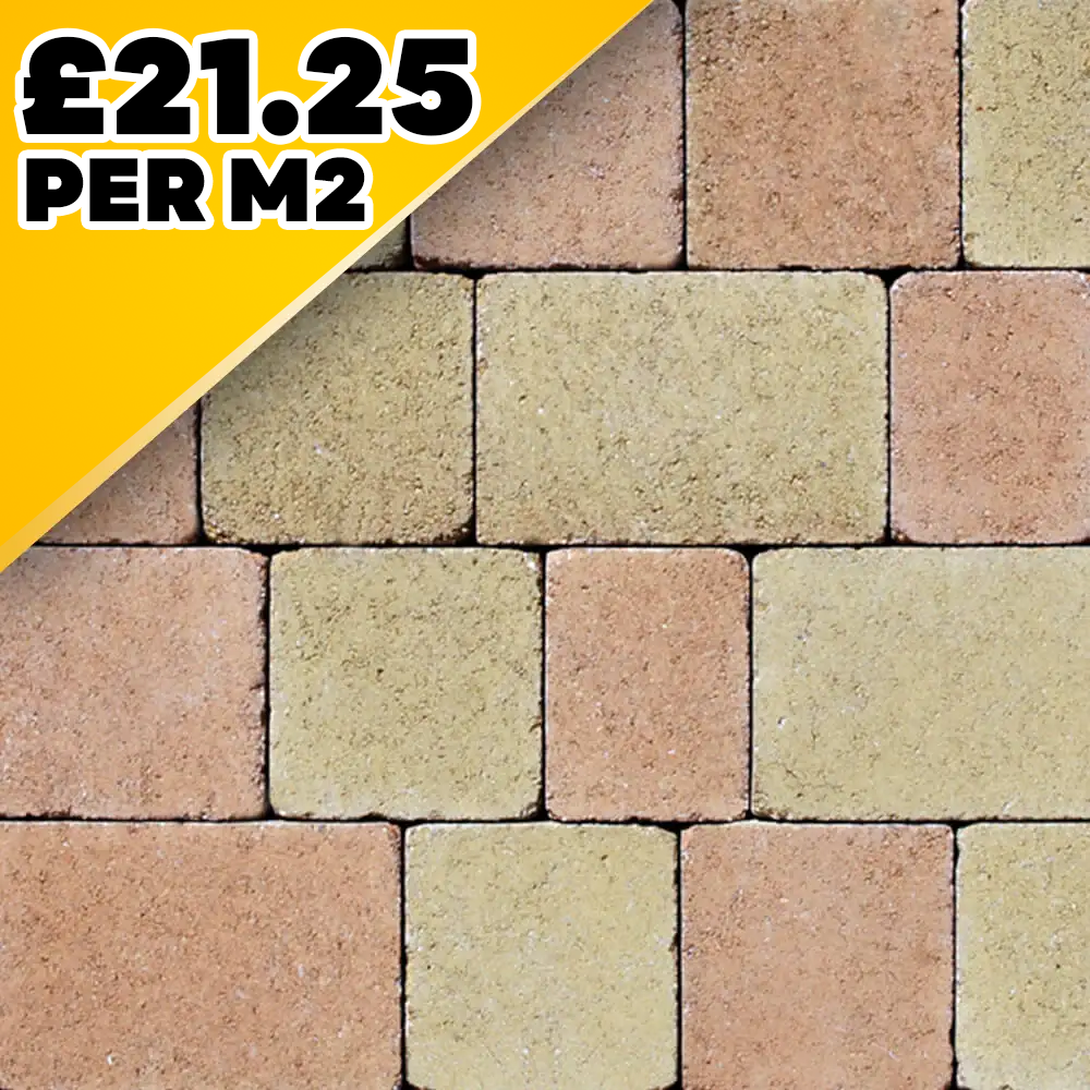 Kingspave 60mm Tumbled Cobble Oak 3 Size Block Paver