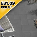 Rockdeck Barberino Nero Outdoor Porcelain Paving Pack 5.76m2