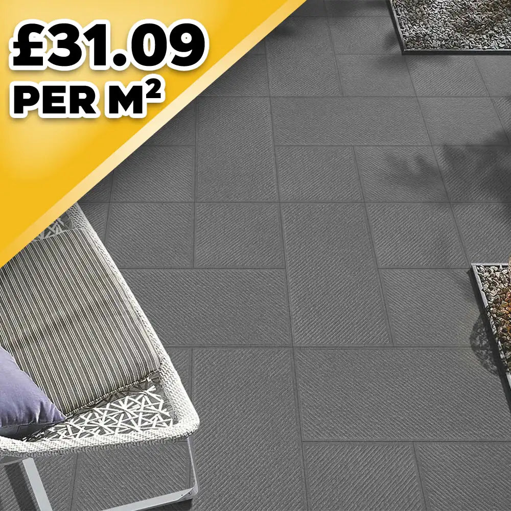 Rockdeck Barberino Nero Outdoor Porcelain Paving Pack 5.76m2
