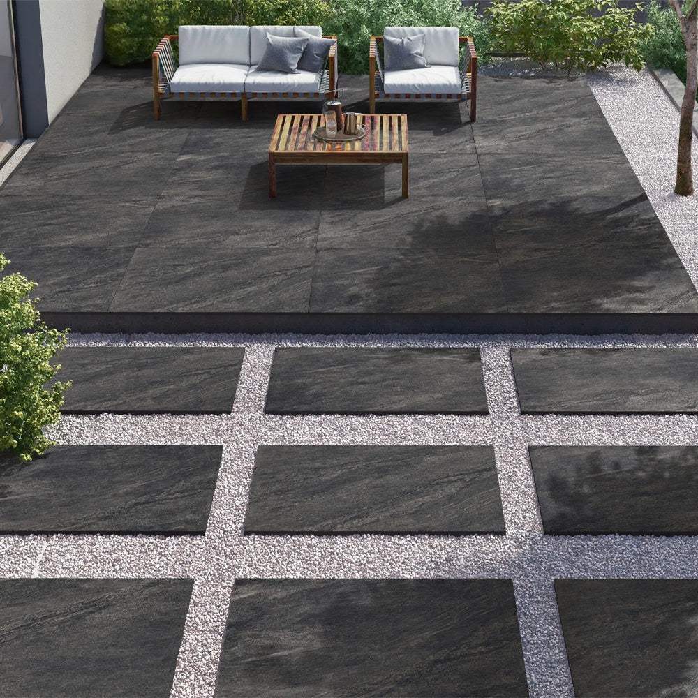 Elegance Quartz Nero Porcelain Paving Tile