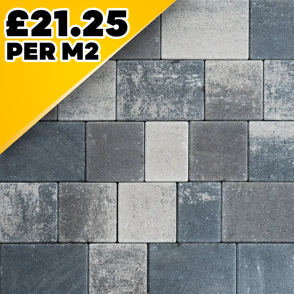 Castlepave Smooth Ash Blend 60mm 3 Size Block Paver