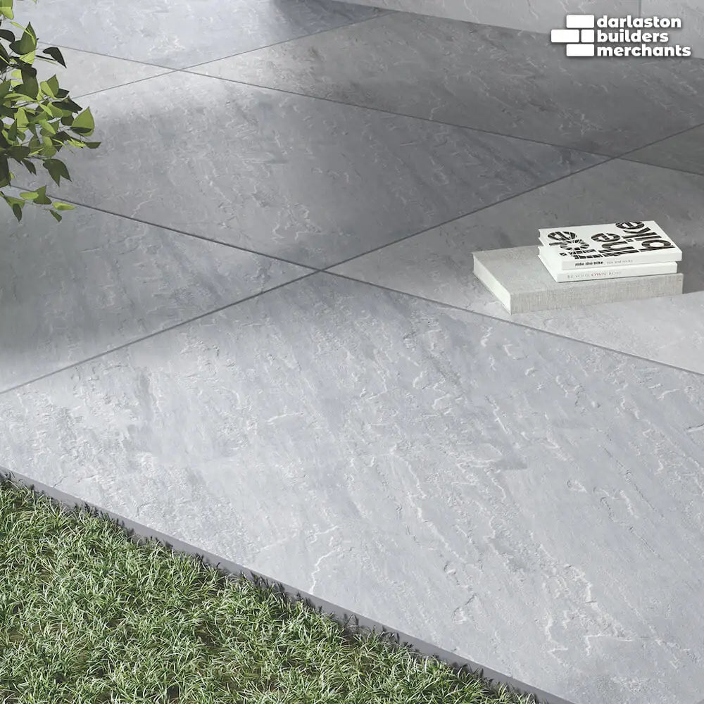 Kandla Grey 20mm Outdoor Porcelain Paving Tile | 900 x 600mm