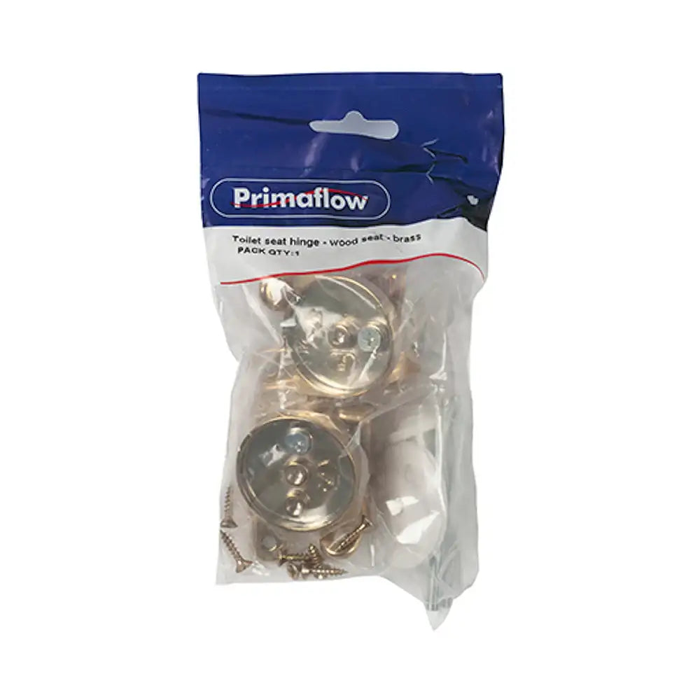 Primaflow Wooden Toilet Seat Hinge Brass