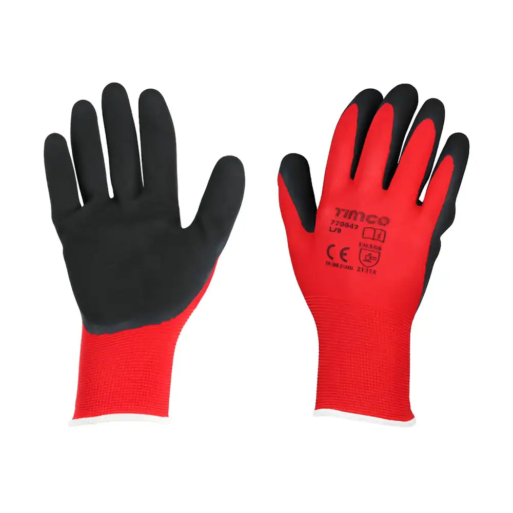 Toughlight Grip Gloves - Sandy Latex Coated Polyester - Size 9 (L)