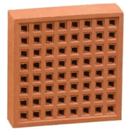 Red  Square Holed Clay Air Brick 215 x 215mm