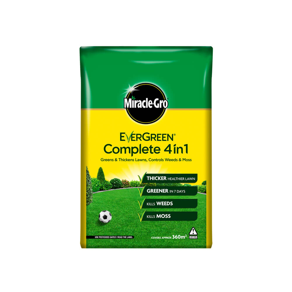 Miracle-Gro Evergreen Complete 4-in-1 Lawn Food, Weed & Moss Control, 360 m2 Yellow
