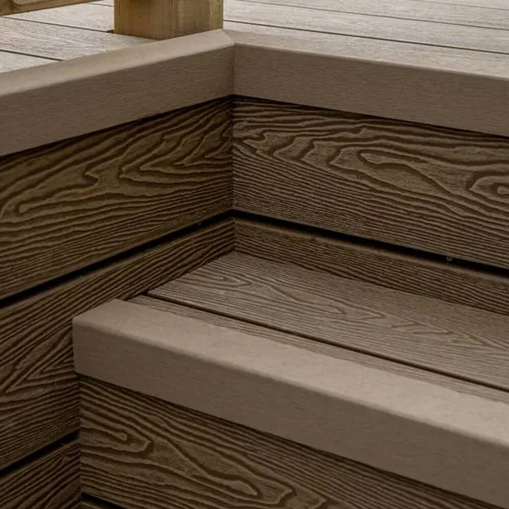 Qube Espresso Composite Decking L Trim 3.6m