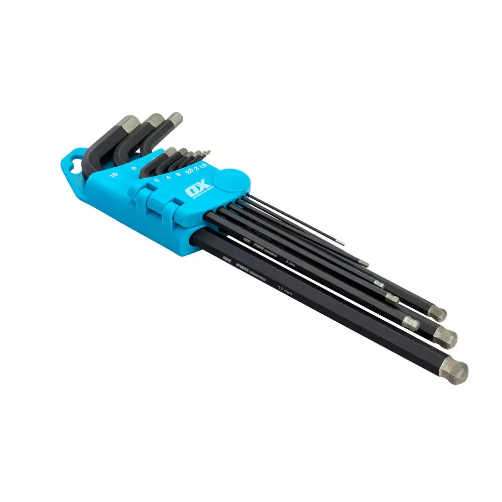 Ox Pro Diamond Tipped Hex Key Set 9 Piece - 1.5mm - 10mm