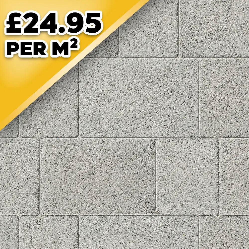 New Grange Silver Granite - 3 Size Block Paver 10.08m2 Pack