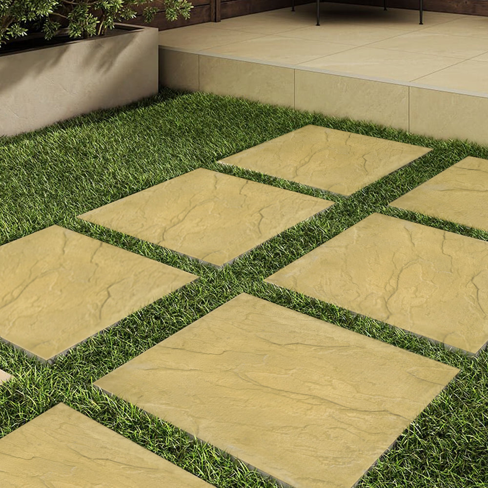 Eatons Milford Buff Riven 450x450x35mm Paving Slab Flag