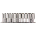Draper 1/2 Inch 12 Piece Socket Set Rail