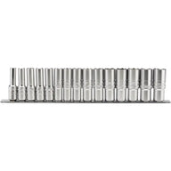 Draper 1/2 Inch 15 Piece Metric Deep Socket Rail