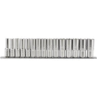 Draper 1/2 Inch 15 Piece Metric Deep Socket Rail