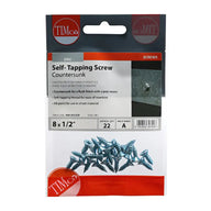 Self Tapping Countersunk Screws PZ ZYP 8x1/2 Inch Pack 22