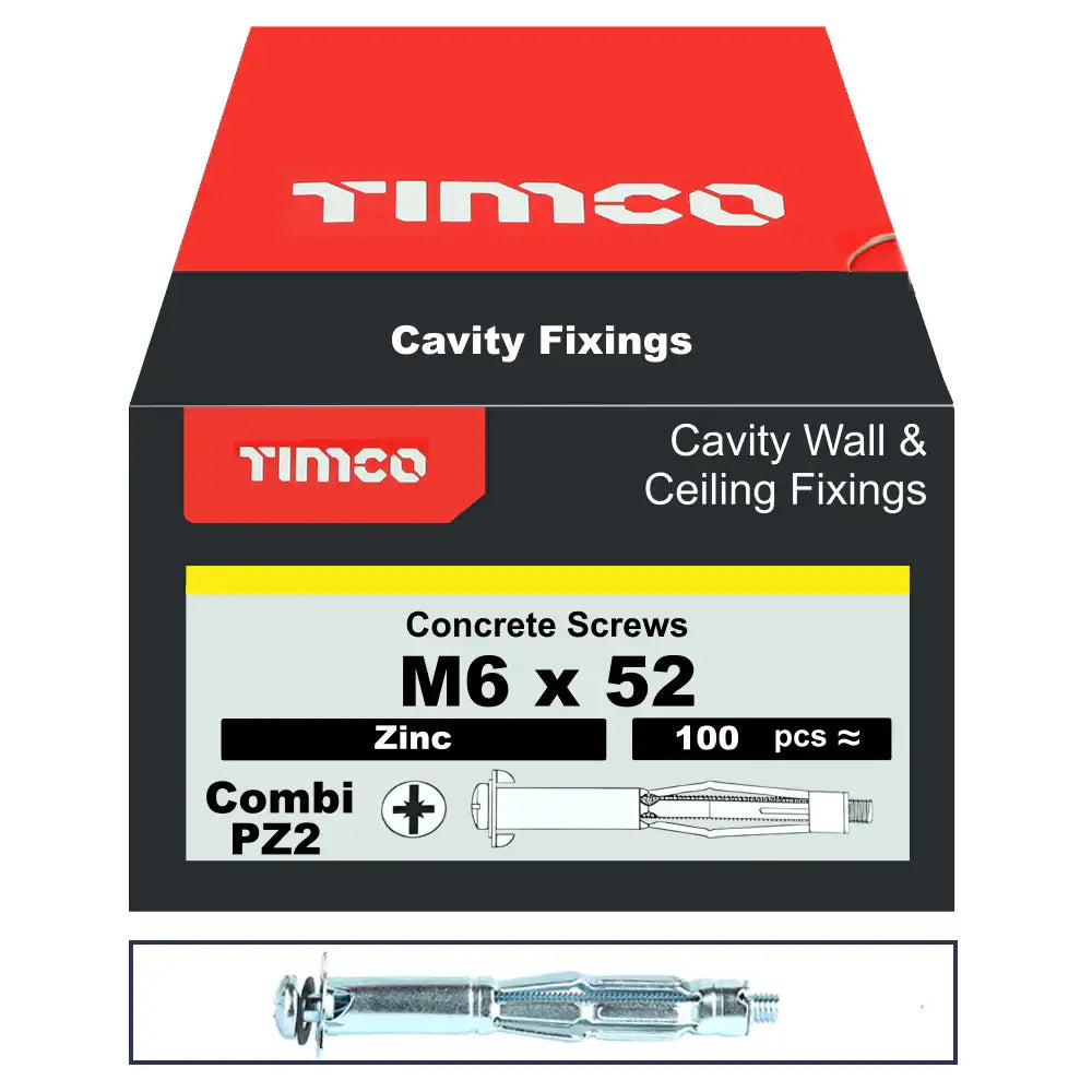 Timco M6 X 52 Cavity Anchor (100)