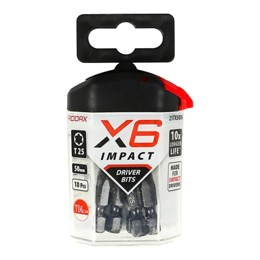 Timco X6 Impact Driver Bit TX25 x 50mm 5 Piece