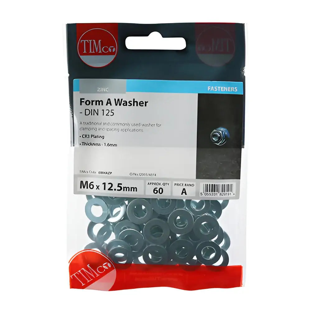 Form A Washer Din 125A -  Bright Zinc Plated M6