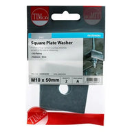 M10 Square Plate Washer - BZP 50x50x3mm