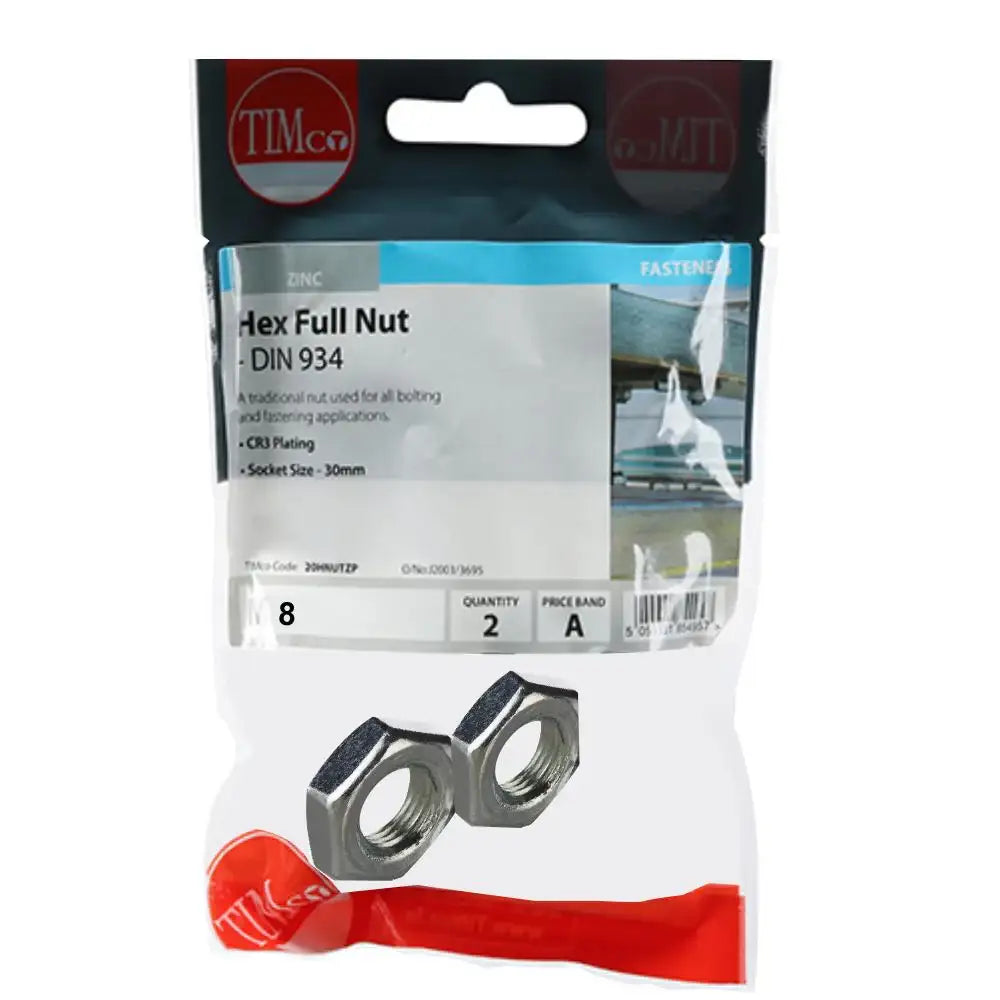 Hex Nut Din 934 - BZP M8