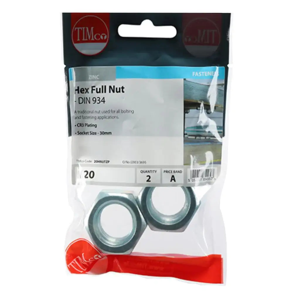 Hex Nut Din 934 - BZP M20