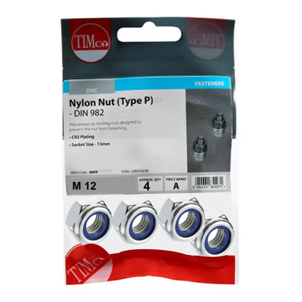 Nylon Nut Type P Din 982 BZP M12
