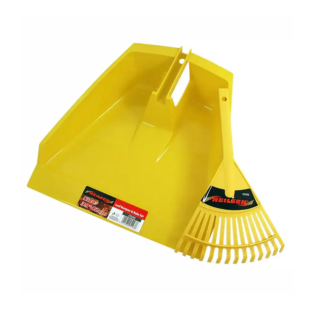 Yellow Leaf Dustpan And Rake Set