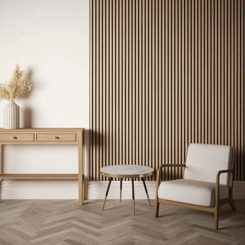 Natural Oak Acoustic Slat Wall Panel 2400 x 600mm