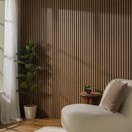 Medium Oak Acoustic Slat Wall Panel 2400 x 600mm