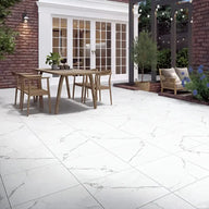 Calacatta Marble 20mm Outdoor Porcelain Paving Tile | 900 x 600mm