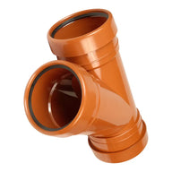 Underground Drainage 110mm Triple Socket Y Junction 45° (EDUJTS45)