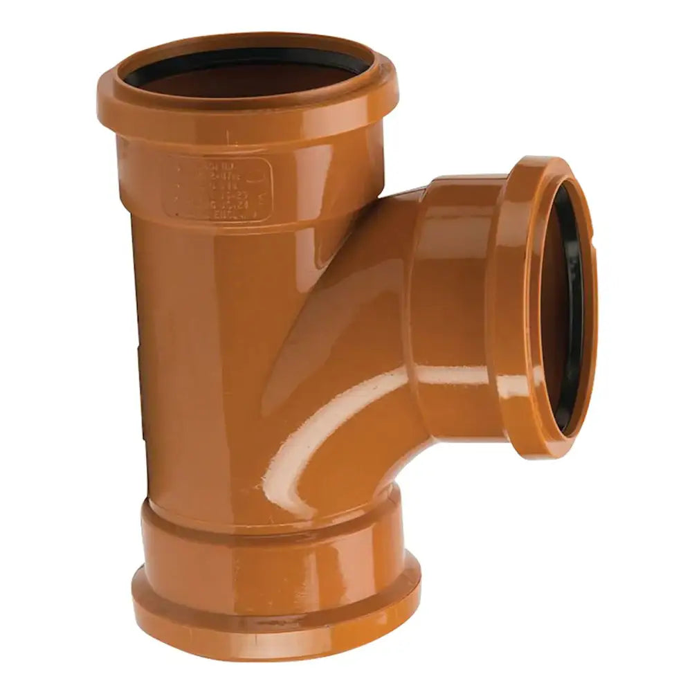 Underground Drainage 110mm Triple Socket Tee Junction 87.5° (EDUJTS87.5)