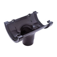 Half Round Gutter Running Outlet Black (AO1BL)